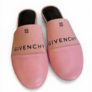 Givenchy Leather Bedford Logo Mules Pink Women Like New